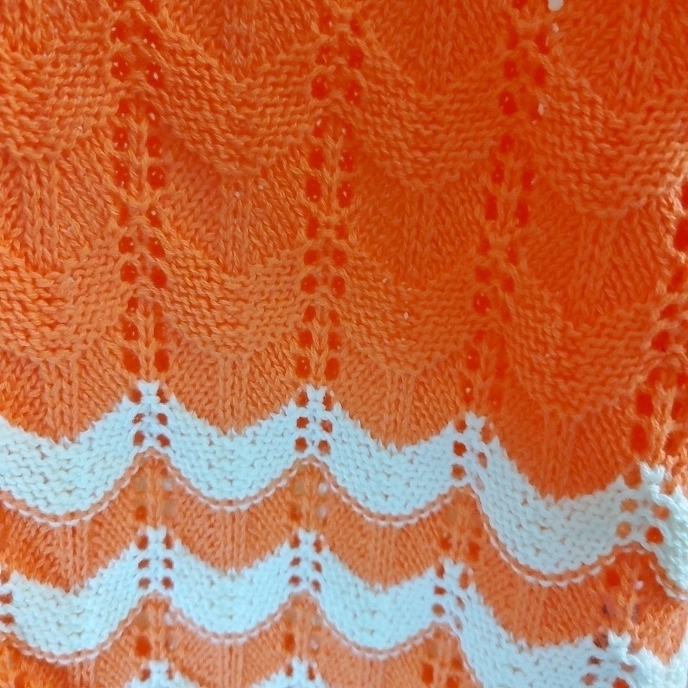 Abound Coral & Ivory Striped Pointelle Knit Sweater - Picture 8 of 8